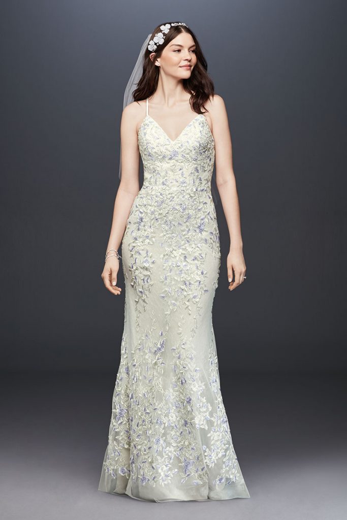melissa sweet embroidered-and-beaded-lace sheath wedding dress